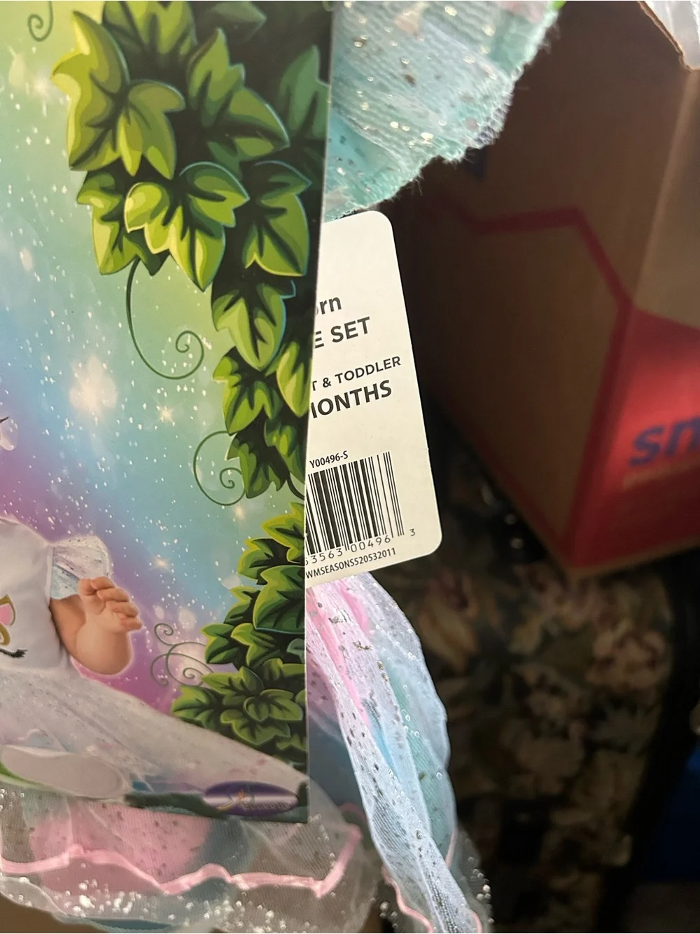 Unicorn Infant Dress & Headband Costume - 6-12 Months - Pastel Pink/Blue